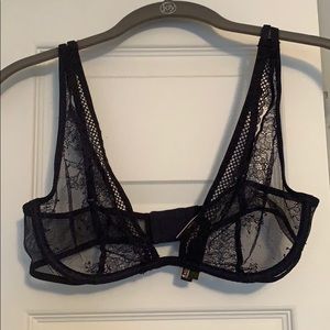 Navy Blue sheer lace unlined bra. 34b